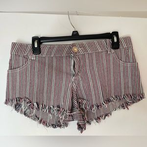Cotton On women’s striped shorts. Red, white and Blue.